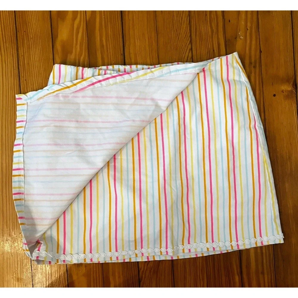 CROWN & IVY Skorts Multicolor orange‎  Stripes Sz 10 Skirt Shorts